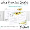 Outshine Recipe Cards| 50 Blank Recipe Cards | Double Sided Thick Card Stock for Recipe Holders - 4x6 50 Ct Sunflower view 2