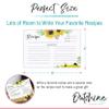 Outshine Recipe Cards| 50 Blank Recipe Cards | Double Sided Thick Card Stock for Recipe Holders - 4x6 50 Ct Sunflower view 4
