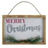 12" LED Lighted 'Merry Christmas' Framed Wall Sign with Pine view 1