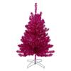 3' Metallic Pink Tinsel Artificial Christmas Tree - Unlit view 1