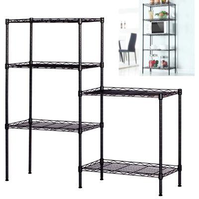 NAICKUC 5-Tier Storage Shelf Wire Shelving Unit Free Standing Rack Organization DIY Adjustable Height, Black,21.6" W x 11.8" D x 59" H