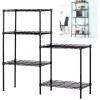 NAICKUC 5-Tier Storage Shelf Wire Shelving Unit Free Standing Rack Organization DIY Adjustable Height, Black,21.6" W x 11.8" D x 59" H view 1