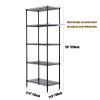 NAICKUC 5-Tier Storage Shelf Wire Shelving Unit Free Standing Rack Organization DIY Adjustable Height, Black,21.6" W x 11.8" D x 59" H view 4