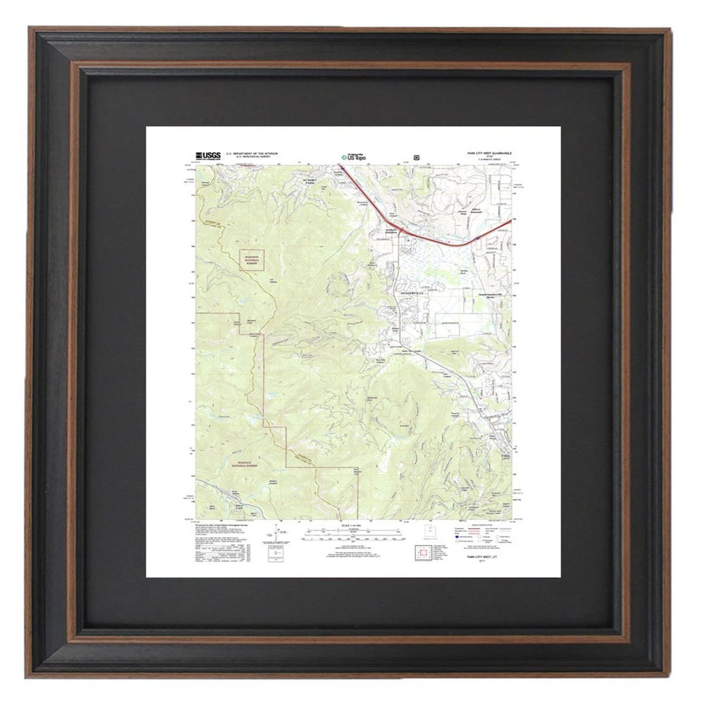 Framed Topo Map: Park City (West), Utah - Poster Size