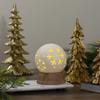 6.5" Lighted White and Brown Globe with Snowflakes view 2