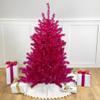 4.5" Metallic Pink Tinsel Artificial Christmas Tree - Unlit view 2