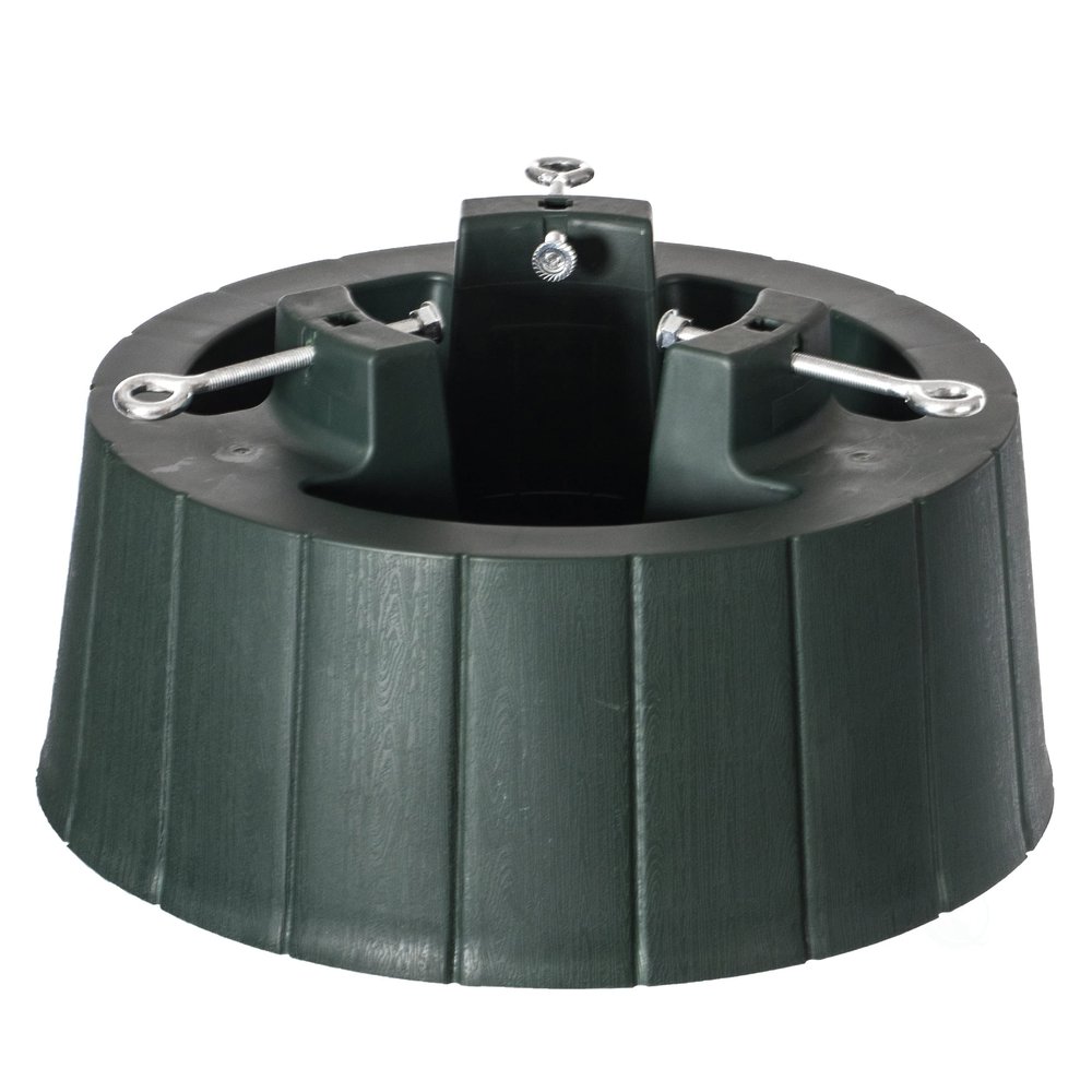 Gardenised Green Plastic Christmas Tree Stand with Screw Fastener