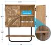 EXCELLO GLOBAL PRODUCTS 17x21'' Barndoor Bathroom Wall Cabinet, Space Saver Storage Cabinet Kitchen Medicine Cabinet with Adjustable Shelf and Towel Bar, Brown view 3