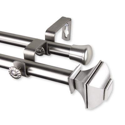 13/16" Moyat Double Curtain Rod 28-48 inch - Satin Nickel