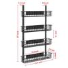 4 Tier Magnetic Spice Rack | Strongly Magnetic Spice Shelf with Utility Hooks | Refrigerator Spice Storage | Kitchen Storage Rack for Placing Seasoning Bottles, Plastic Wraps or Garbage Bags (Black) view 2