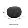NOORI Home - Premium Luxury 100% Handmade & Handcrafted Cable Style Cotton Knitted Jade Comfortable Pouf, Ottoman, Footrest, Footstool - Beige - 20"x20"x14" view 3