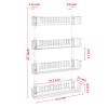 4 Tier Magnetic Spice Rack | Strongly Magnetic Spice Shelf with Utility Hooks | Refrigerator Spice Storage | Kitchen Storage Rack for Placing Seasoning Bottles, Plastic Wraps or Garbage Bags (White) view 2