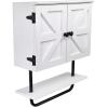 EXCELLO GLOBAL PRODUCTS 17x21 Barndoor Bathroom Wall Cabinet, Space Saver Storage Cabinet Kitchen Medicine Cabinet with Adjustable Shelf and Towel Bar, White view 1