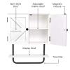 EXCELLO GLOBAL PRODUCTS 17x21 Barndoor Bathroom Wall Cabinet, Space Saver Storage Cabinet Kitchen Medicine Cabinet with Adjustable Shelf and Towel Bar, White view 4