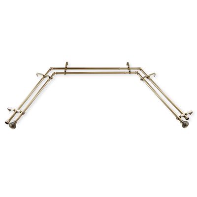 13/16" Nathan Bay Window Double Curtain Rod 20-36", 38-72" - Antique Brass