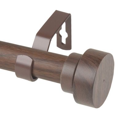 1" Bonnet Faux Wood Curtain Rod 66-120 inch - Dark Walnut