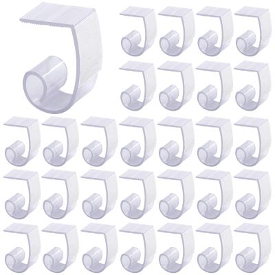 Glarks 30 Pack Plastic Table Cover Clips Tablecloth Clips Table Skirting Clips with Hook and Loop for 1 3/5 to 1 4/5 inch Table Great for Indoor Outdoor Wedding Party Picnic Events