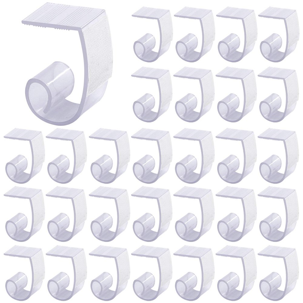 Glarks 30 Pack Plastic Table Cover Clips Tablecloth Clips Table Skirting Clips with Hook and Loop for 1 3/5 to 1 4/5 inch Table Great for Indoor Outdoor Wedding Party Picnic Events
