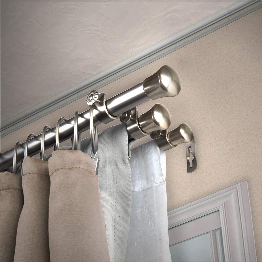 13/16" Triple Curtain Rod 48-84 inch - Satin Nickel
