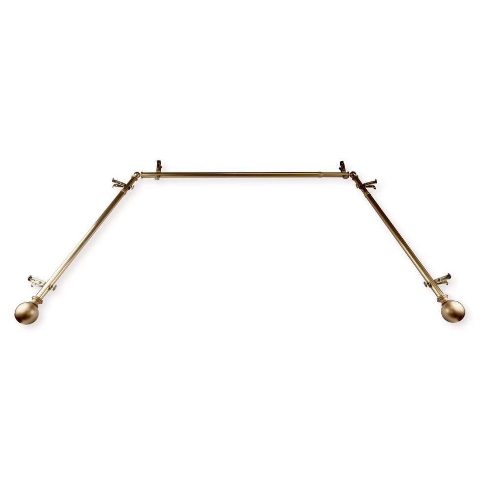 13/16" Jodi Bay Window Curtain Rod 20-36", 38-72" - Antique Brass
