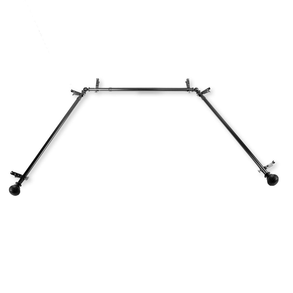 13/16" Nathan Bay Window Curtain Rod 20-36", 38-72" - Black