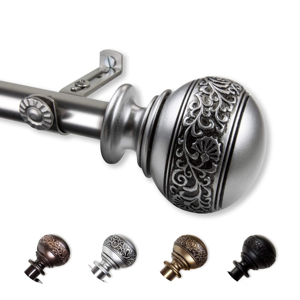 13/16" Nathan Curtain Rod 28-48 inch - Satin Nickel