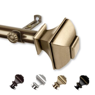 13/16" Moyat Curtain Rod 48-84 inch - Antique Brass