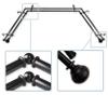 13/16" Nathan Bay Window Double Curtain Rod 20-36", 38-72" - Black view 2