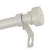 1" Bonnet Faux Wood Curtain Rod 66-120 inch - Pearl White view 3