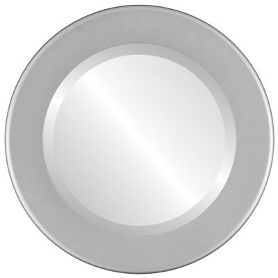 OVALCREST Round Beveled Wall Mirror for Home Decor - Avenue Style - Bright Silver - 18x18 Outside Dimensions