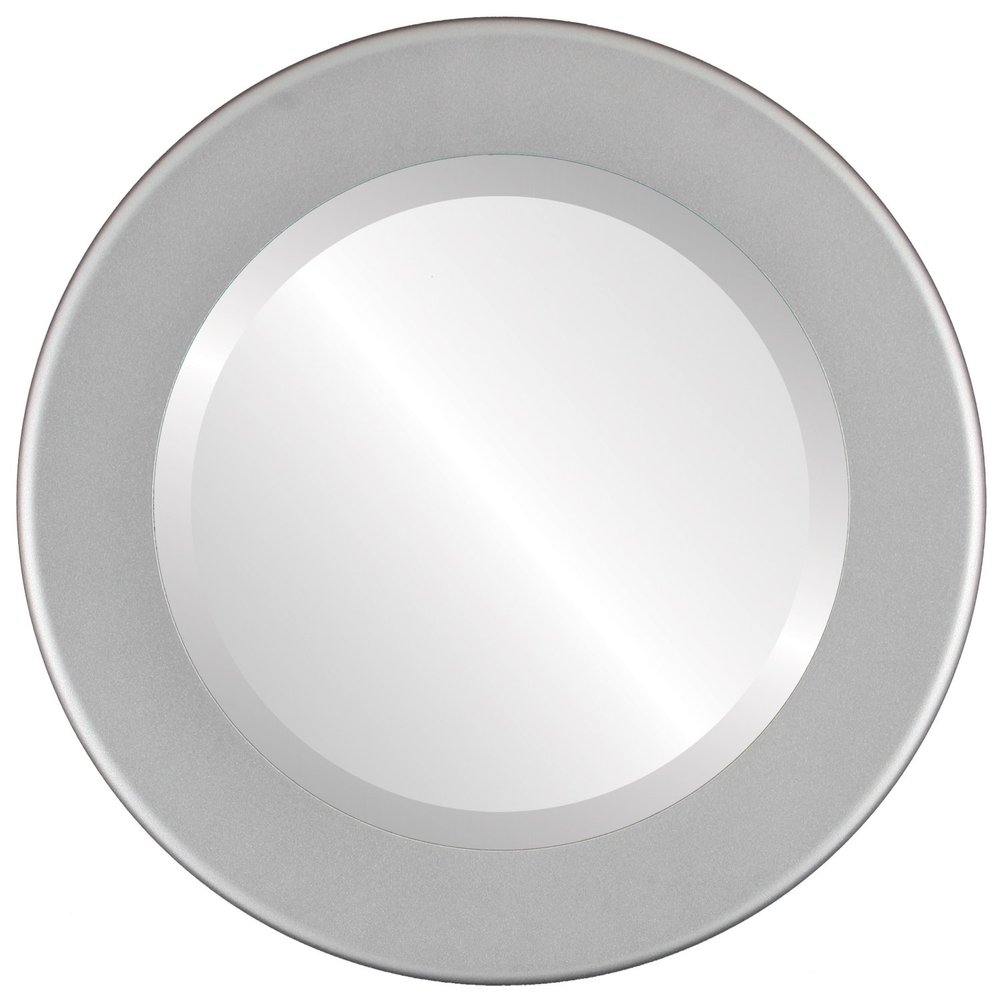 OVALCREST Round Beveled Wall Mirror for Home Decor - Avenue Style - Bright Silver - 18x18 Outside Dimensions