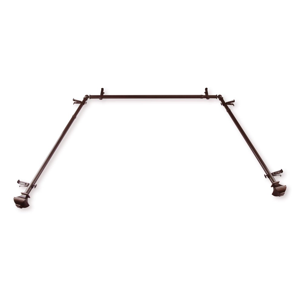13/16" Moyat Bay Window Curtain Rod 20-36", 38-72" - Cocoa