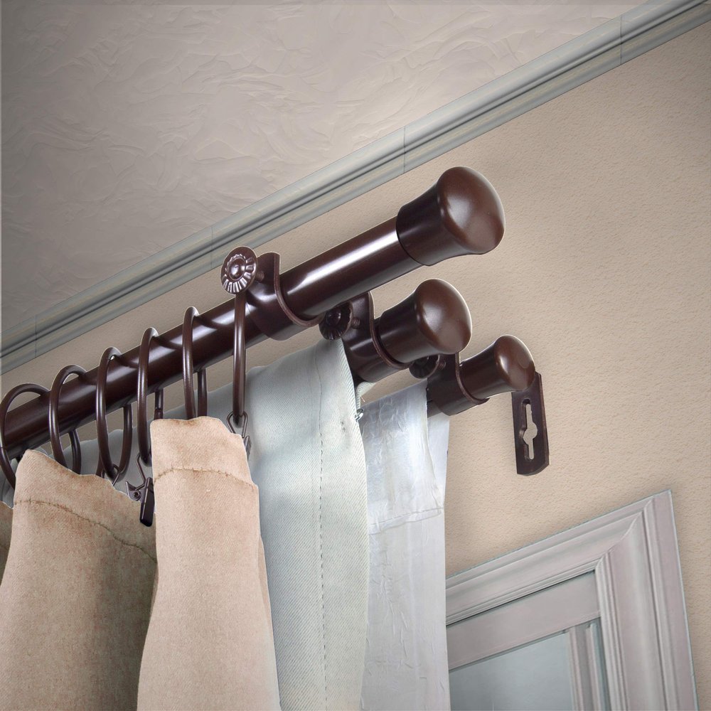13/16" Triple Curtain Rod 28-48 inch - Cocoa