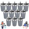 VEGOND 12oz Tumbler Stainless Steel Tumbler bulk Vacuum Insulated Double Wall Travel Tumbler with Lid and Straw Reusable Tumbler, Grey 12 Pack view 1
