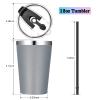 VEGOND 12oz Tumbler Stainless Steel Tumbler bulk Vacuum Insulated Double Wall Travel Tumbler with Lid and Straw Reusable Tumbler, Grey 12 Pack view 4