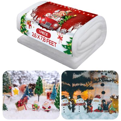 Skylety 1 Piece Christmas Snow Blanket Roll Artificial White