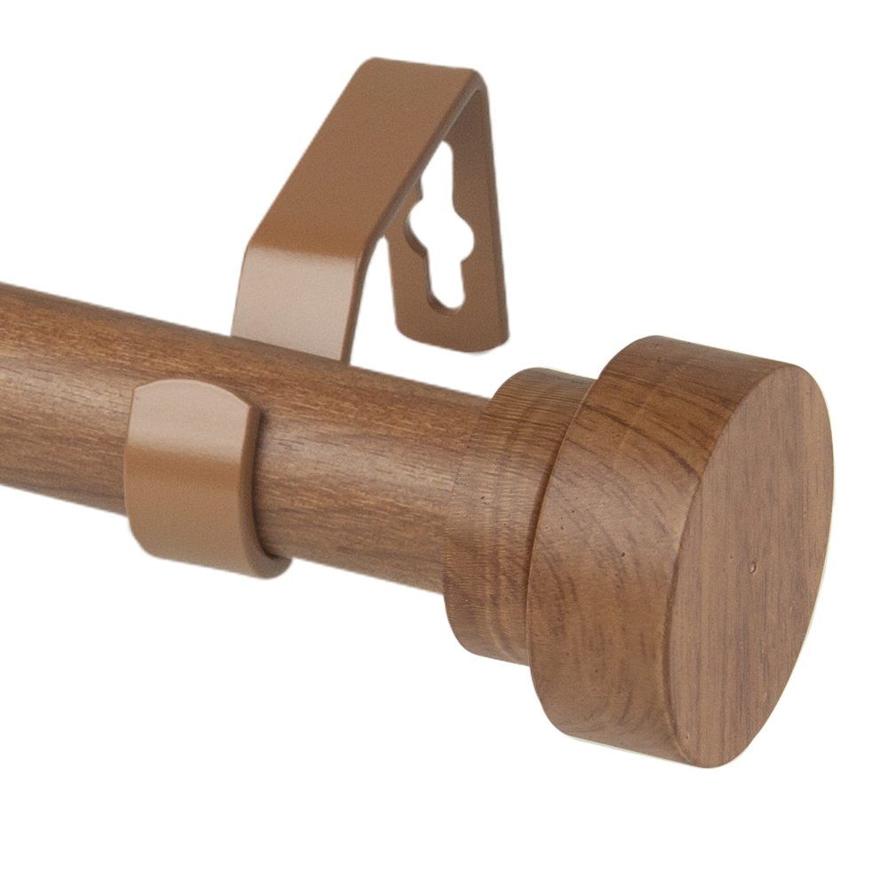 1" Bonnet Faux Wood Curtain Rod 120-170 inch - Chestnut