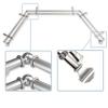 13/16" Moyat Bay Window Double Curtain Rod 20-36", 38-72" - Satin Nickel view 2