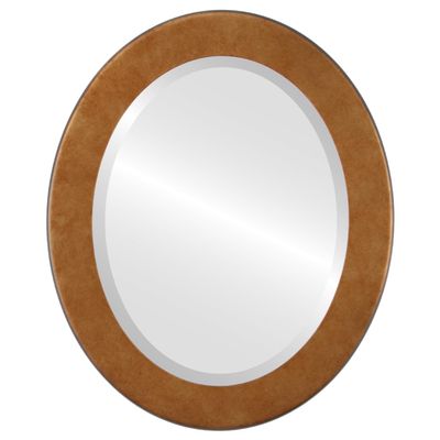 OVALCREST Oval Beveled Wall Mirror for Home Decor - Avenue Style - Burnished Gold - 26x32 Outside Dimensions