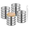 16 Pcs English Muffin Rings, 3.15 Inch Nonstick Crumpet Rings, Stainless Steel Double Rolled Tart Rings Molds Circular Round Muffin Mold for Home + 1 Piece Cake Mold Knife1 view 1