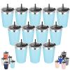 VEGOND 12oz Tumbler Stainless Steel Tumbler bulk Vacuum Insulated Double Wall Travel Tumbler with Lid and Straw Reusable Tumbler, Sky blue 12 Pack view 1