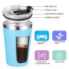 VEGOND 12oz Tumbler Stainless Steel Tumbler bulk Vacuum Insulated Double Wall Travel Tumbler with Lid and Straw Reusable Tumbler, Sky blue 12 Pack view 2
