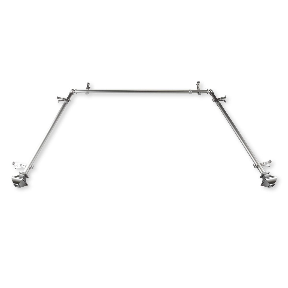 13/16" Moyat Bay Window Curtain Rod 20-36", 38-72" - Satin Nickel