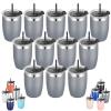 VEGOND Stainless Steel 12 oz Tumblers bulk Vacuum Insulated Double Wall Travel Tumbler with Lid and Straw Reusable Tumbler,Grey 12 pack view 1