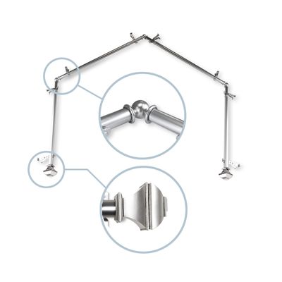 13/16" Moyat 4-Sided Bay Window Curtain Rod - Satin Nickel