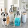 Amolliar Mason Jar Liquid Soap Dispenser Lids, 304 Stainless Steel Pump16oz Regular Mouth Mason Jar, Rustic Farmhouse Decor, Hand Soap,Dish Soap, Lotion Soap, Brushed Nickel-6 Pack, Extra 3 Long Tubes view 3