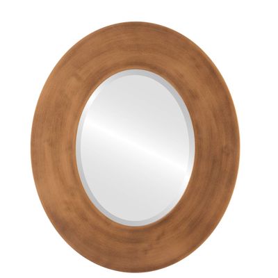 OVALCREST Oval Beveled Wall Mirror for Home Decor - Tribeca Style - Sunset Gold - 32x44 Outside Dimensions