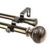 13/16" Nathan Double Curtain Rod 120-170 inch - Antique Brass view 1