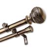 13/16" Nathan Double Curtain Rod 120-170 inch - Antique Brass view 4
