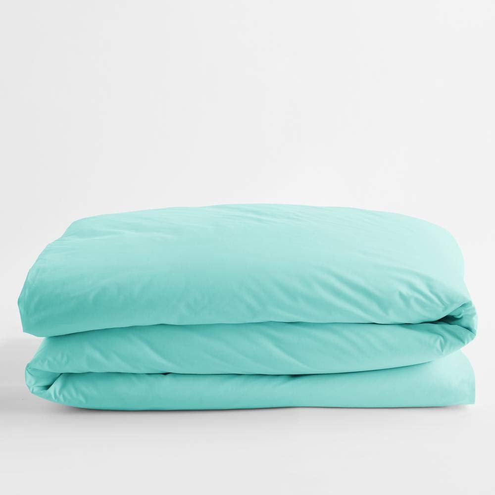 100% Natural Cotton Duvet Cover Set King- Calking Size - 800 Thread Count 3 Piece Bedding Set, Smooth Sateen Weave, Aqua Comforter Cover and Two Pillow Shams